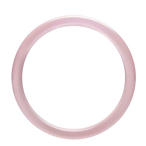 Brazalete de calcedonia rosa natural en pulsera de ágata fina pulida