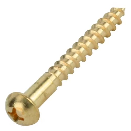 Ohiy 572-766 15 Pcs Phillips Drive Brass Wood Screws #8 X 1-1/2 In, Round Head cover