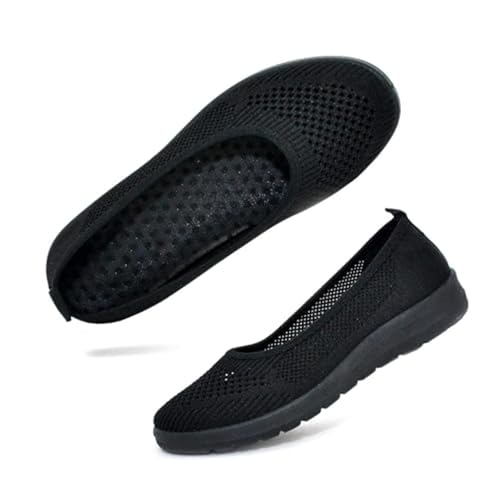 Walking Shoes Women Slip On Sneakers Comfortable Breathable Knit Flats
