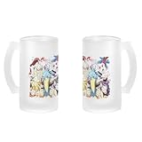 MERCHANDMANIA Jarra cerveza cristal Sangri la frontier personajes rpg online sunraku esmerilada esmerilado 500ml