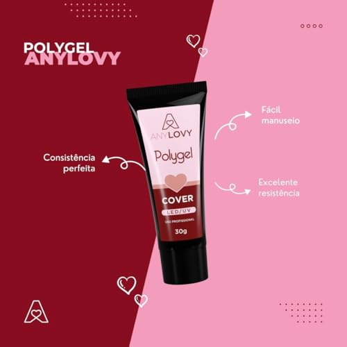 ANYLOVY, Kit Polygel Anylovy - Fácil Aplicação Molde F1 Cor:COVER