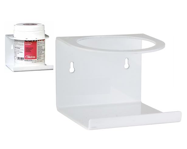 AmeriCan Goods White Acrylic Wipes Canister Dispenser Wall Mount Wipe Holder for Cleaning Wipes Ideal for Cabinet, Medical Office, Gym, Kitchen, Bathroom