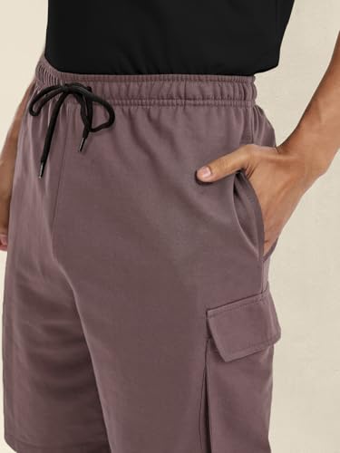Image of Pinkmint Cargo Shorts for Men Pack of 2 Cotton Lycra Training Gym Shorts for Men Casual Workout Lightweight Summer Shorts with Dual Side Pockets Half Pant for Running, Gym, Walking, Travel