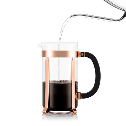 Bodum 34 Oz Chambord French Press Coffee Maker, High-Heat Borosilicate Glass, Stainless Steel, Copper – Made in Portugal