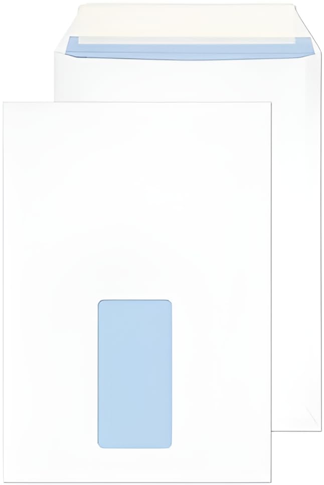 Indigo® C5 White Window Envelopes - Peel & Seal, 229x162mm, 90GSM, Eco-Friendly (Pack of 500)