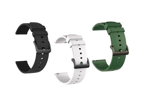 Image of IIK COLLECTION 22mm Silicone Strap for Smart Watches | Combo Pack Compatible With Noise, Fireboltt, Boat Xtend, Pebble, Boat Flash, Noise Color Fit, Ultra Smart Watch & All Watches