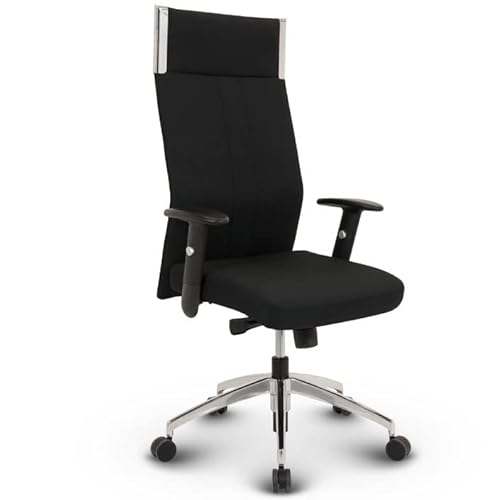 VERSEE Ergonomischer Bürostuhl Chefsessel Black-Line in Schwarz aus Stoff für Büro und Home-Office - Belastbar bis 150kg
