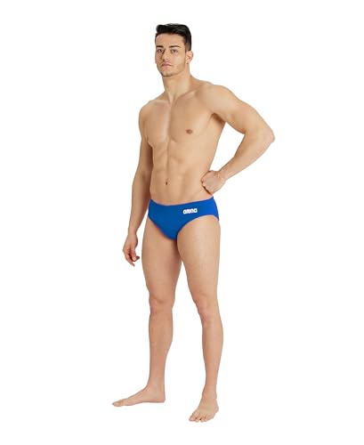 ARENA Men’s Water Polo Swim Brief Training and Game Bathing Swimsuit Water Sports Pool Accessories for Players, Royal/White, US Size 34