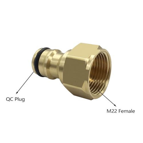 Image of 2PCS Brass Pressure Washer Adapter M22 Female with Quick Connector