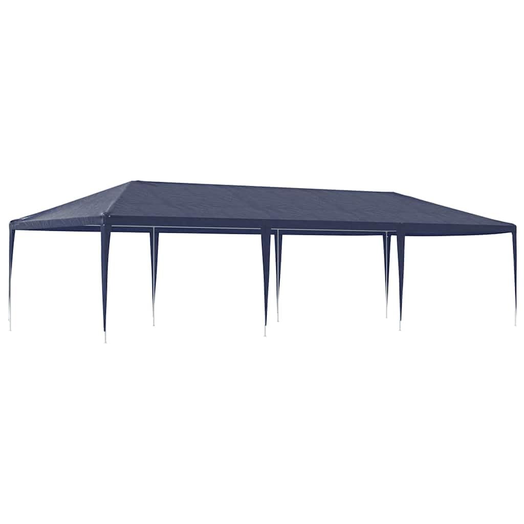 Gazebo per feste, blu, 4 x 9 m, tenda da giardino con polietilene