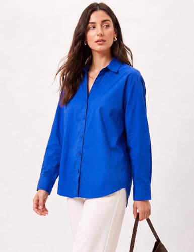 Image of FYLTR Women's Oversized Solid Shirt - 100% Cotton | Full Sleeve | Oversized Fit | Shirts for Women