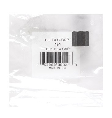 Billco 1/4 in. FPT 0.74 in. L Black Steel Hex Pipe Cap
