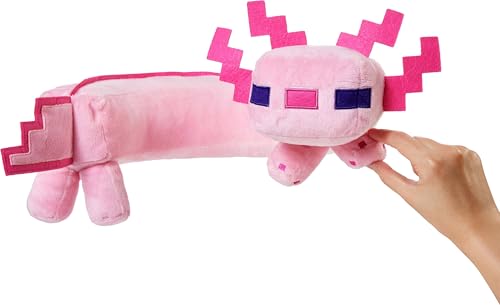 Image of Mattel Minecraft Axolotl Neck Pillow, Plush Toy | Stuffed Toy with Sounds for Travel, Comfort & Play, For Kids & Collectors (Amazon Exclusive)