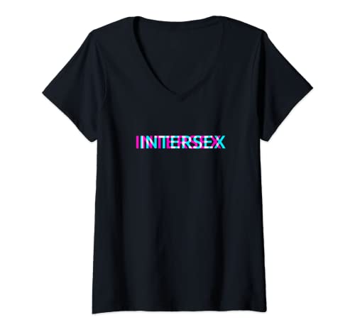 Damen Intersex Gay Pride Kleidung CSD Outfit LGBT T-Shirt mit V-Ausschnitt