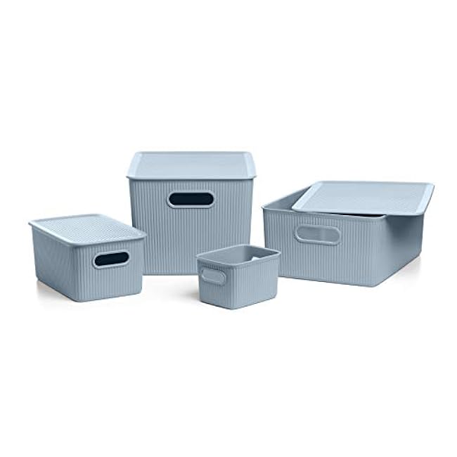 Storage Box Baobab, 22L Capacity, Polypropylene, BPA free, Mist Blue Measures 29.4 x 38.5 x 23 cm