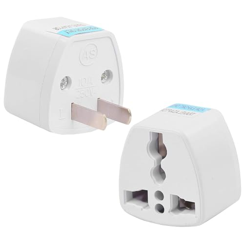 Image of Ocko Universal Type A US Conversion Adapter Plug | 2 Prong Pin Converter Socket | Indian to Universal Adapter | USA, Canada, Brazil to India | Suitable for Laptop, Camera, Charger (Pack of 2, White)