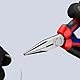 KNIPEX Flachrundzange mit Schneide (Radiozange) mit Comfort-Griffen schwarz atramentiert 160 mm, 25 02 160