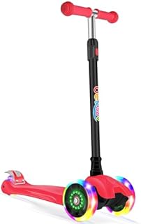 BELEEV A5 Deluxe Scooter for Kids Age 3-12, 3 Wheel Scooter for Toddlers Girls Boys, Kick Scooter with 4 Adjustable Height, Lean to Steer, Light up Wheels, Extra-Wide Deck, Push Scooter for Children