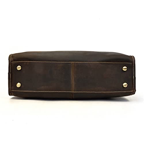 Men Briefcase Bag Genuine Cow Leather 15'' Laptop Business Totes Crazy Horse Leather Large Messenger Document Bag4