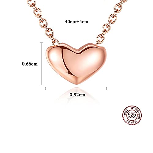 Collier en argent sterling pendentif amour rose accessoire coréen unique