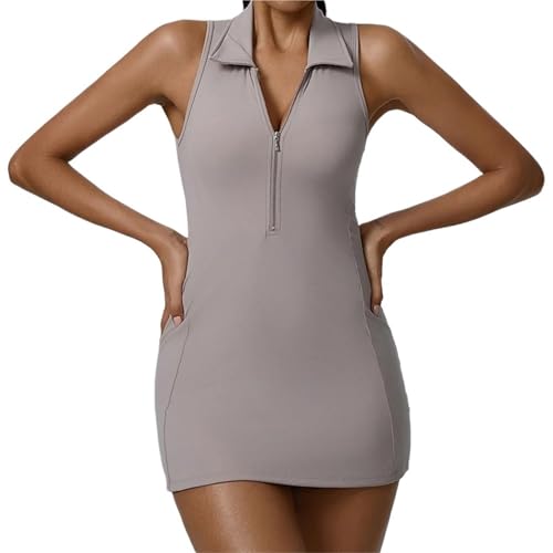 EWUHYFP Mono de Yoga Mujer Mono de Yoga for mujer, ropa deportiva corta, falda, monos for hacer ejercicio, traje entrenamiento for correr y bailar(Milk apricot color,L)