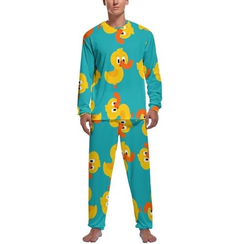 Pyjama homme manche longue à motif cartoon duck en coton