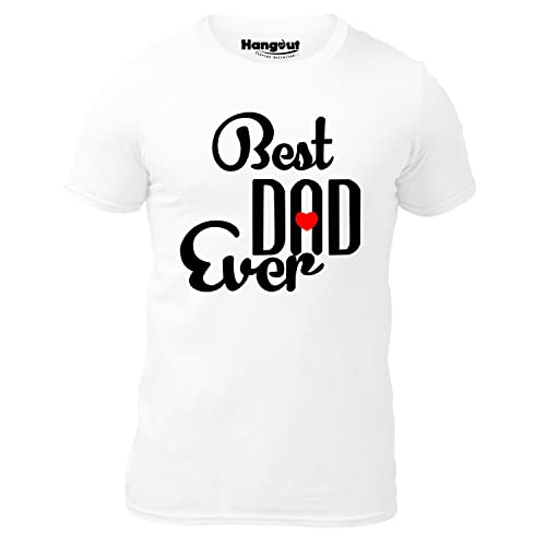 Image of Hangout Hub | Cotton Men's Round Neck Regular Fit T-Shirt Best Dad Ever | Pack of 1 | Family T-Shirt