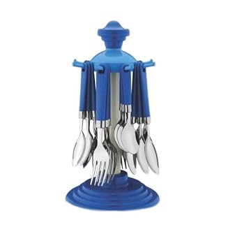 Glare GA-343 24 Pcs Stainless Steel Cutlery Set for Dining Table | 6Pcs Dessert Spoon | 6Pcs Tea Spoon | 6Pcs Fork Spoon | 6Pcs Butter Knife | Opel