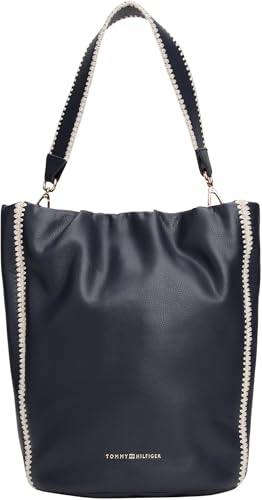 Tommy Hilfiger Bolso bandolera Mujer Soft Summer Bucket Bolso tipo saco, Azul (Space Blue), Talla Única