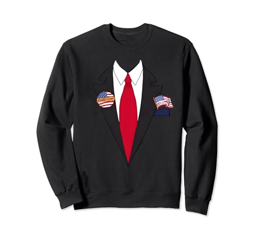 Traje y corbata Donald Trump disfraz de Halloween Sudadera