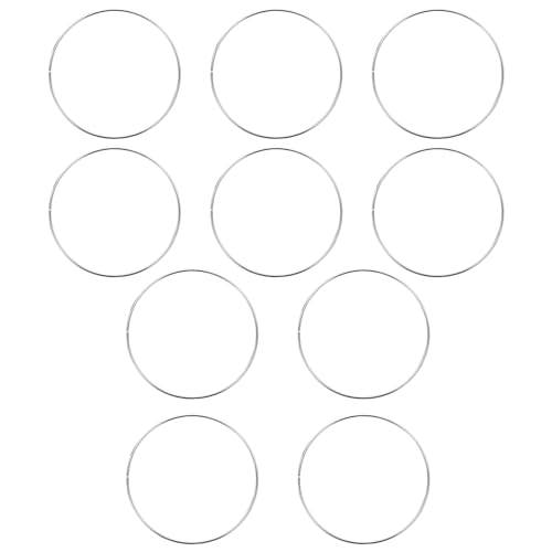 WINOMO Metallring 10cm Durchmesser, Pack of 10 Silberner Makramee-Ring, Metallringe Zum Basteln 10cm, Metallringe Zum Basteln Creolen für Wickeltechnik Hochzeitskranz Hoops Floristry