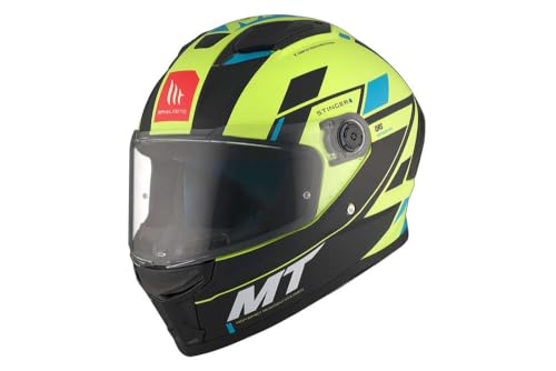MT HELMETS Stinger 2 – Casco Moto Integral Deportivo con Pantalla Antivaho Compatible con Pinlock, Visor Solar Full Vision, Interior Lavable y Calota HIRP | Homologado ECE 22.06 & DOT