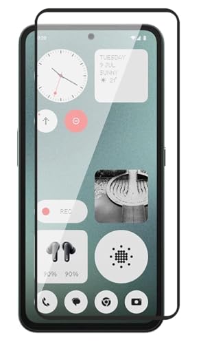 Image of Tempered Glass Screen Protector Compatible for CMF Phone 1 5G with Edge to Edge Coverage and Easy Installation Kit, Pack of 1, Black