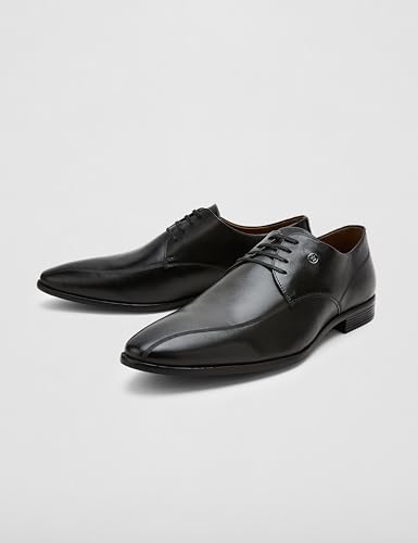 Image of Louis Philippe Men Premium Leather Breathable Lining Material Anti Slip with Heel TPR Sole Formal Derby Shoes