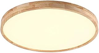 Wooden LED Ceiling Lights 20W, 1800Lm Flush Mount Lighting Fixture Ceiling Light Led Solid Wood Ceiling Lights, Office Ceiling lamp for Bedroom, Kitchen, Living Room, Hallway, Stairway, Garage, Φ30cm