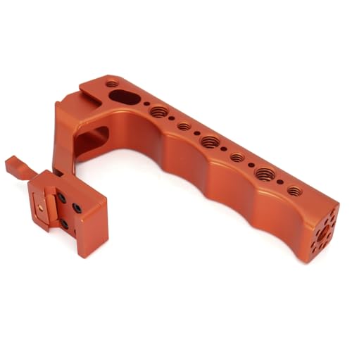 Image of NATO Top Handle, Quick Release NATO Grip with 4 Cold Shoe Adapters for DSLR Camera Cage, Universal Top Handle with 3 /8-16 and 1 /4-20 Thread Holes (Orange)