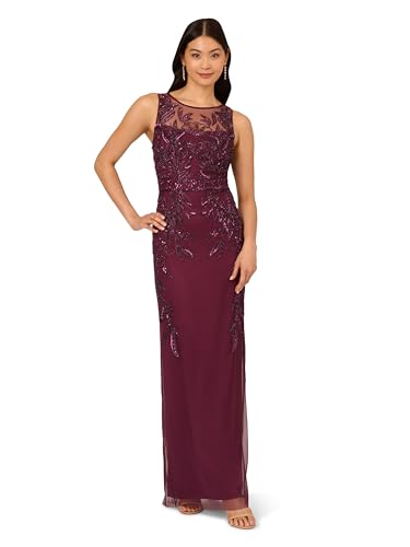 Image of Adrianna Papell Women's Beaded Column Long Dress