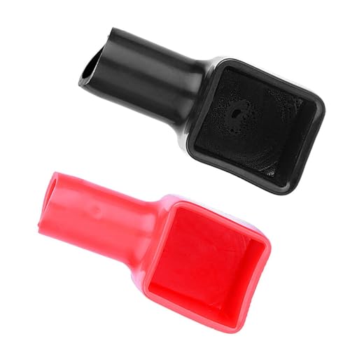BRRNOO Couvercle de Borne, Protecteur de Borne, Couvercle de Protection en Silicone pour Positive et Négative Rouge Noir pour Camion de Moto