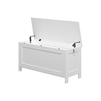 Panana Large Storage Box Clothes Toy Chest, Wooden Bench Seat Ottoman Multi-Purpose Organizer Bedding Blanket Trunk Container with Lid