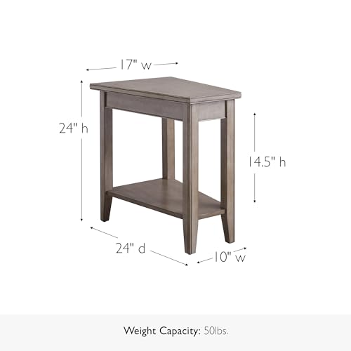 Image of Leick Home Laurent Wedge End Table, 17 inch, Smoke Gray
