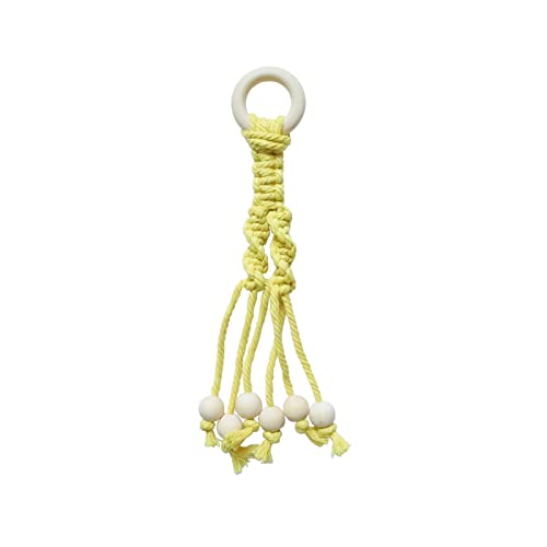 DULRLLY 1 lot de 3 cintres en corde de coton à suspendre avec perles en bois, support de banane, support de macramé pour la maison et la cuisine Cover