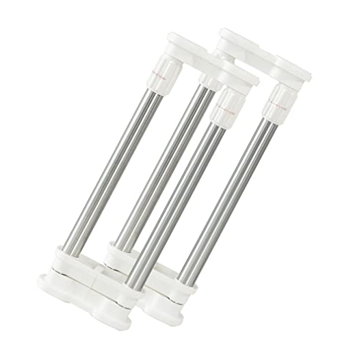 Hershii 2 Pack Expandable Closet Shelf Tension Rod Adjustable Metal Storage Rack Cabinet Organizer Diy Divider Separator For Wardrobe Cupboard Kitchen Bathroom, Ivory, 15.75-23.62 In #TOP10
