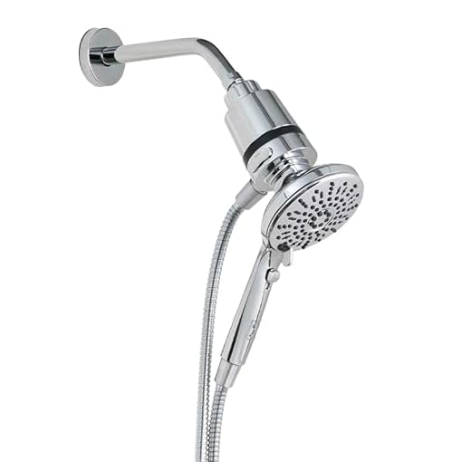 SEVENTY 5-Setting Magnetic Handheld Shower Head with Shower Filter and 59 Inch Hose in Chrome – Helps Reduce Chlorine and Impurities for Healthier Hair, Skin and Scalp, Easy to Install (12158)