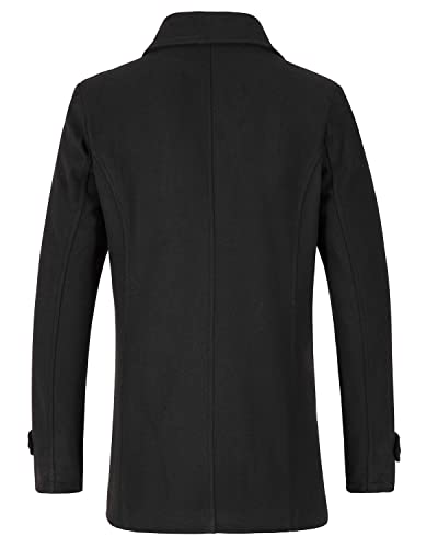Lisskolo Men's Wool Blend Double Breasted Pea Coat Classic Notched Collar Warm Woolen Coats Winter Outwear Jackets2