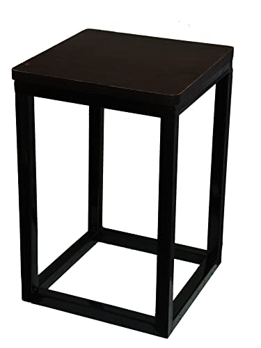 ROYAL Industries Iron Stool & Iron Shape Bedside Iron Stool for Bedroom Gift Item Stylish Stool Corner (1 Step Stool) (Black& Brown)