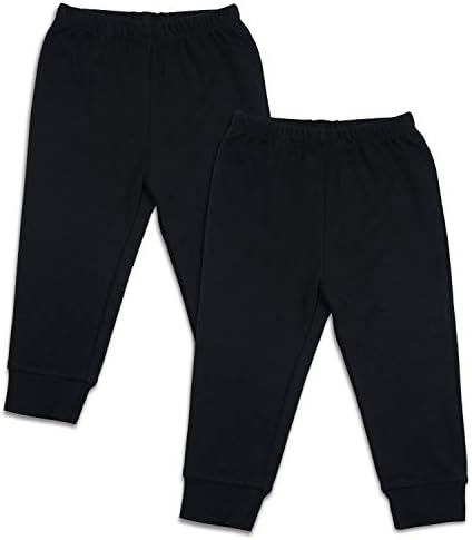 SOBOWO Solid Baby Leggings, Unisex Baby Toddler Cotton Crawling Pants for Newborn Boys Girls Pack of 2 (0-3 Months, Black/Black)