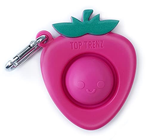Top Trenz OMG Pop Fidgety Bubble Fidget Toy Stress Relief Anxiety Boredom Keychain (Strawberry)