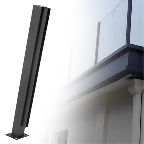 Outdoor Deck Fence Glass Railing Post, Patio Deck Balcony Vitreous Balustrade Column, Indoor Stair Railing Kits, Stainless Steel Baluster Posts(A-Edge,Height 24in/60cm)