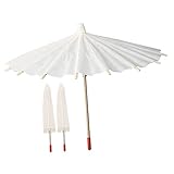 HONMEET Diy用子供向け油紙傘│空白手描き傘│紙と木材素材│操作能力養うアートクラフト│パーティーやイベント装飾用 3個セット