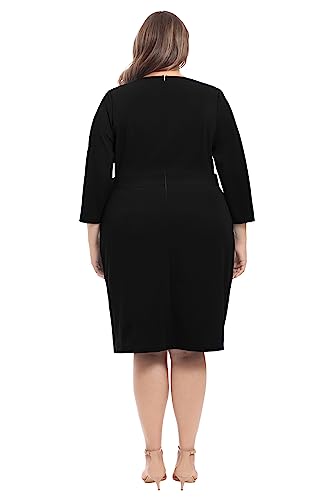 London Times Women's Work Office Business Sheath Dress with Button Waist Detail 7